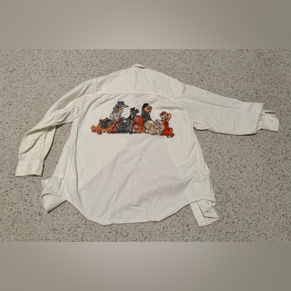 Lady and the Tramp rare vintage Disney button down